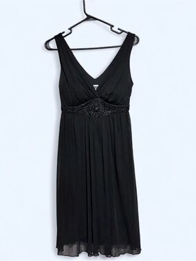 Intermission Semi-Formal Black Dress with Beaded Waist